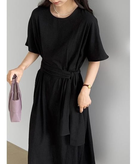 belted flare dress / 2color　hm2289