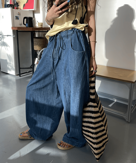 LIDNM SEMI WIDE HERITAGE DENIM PANTS L lidnm SEMI WIDE HERITAGE