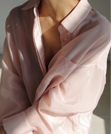 oversize sheer long-shirt　hm1589