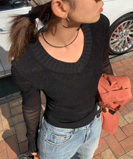 splicing mesh shirt / 2color　hm1244