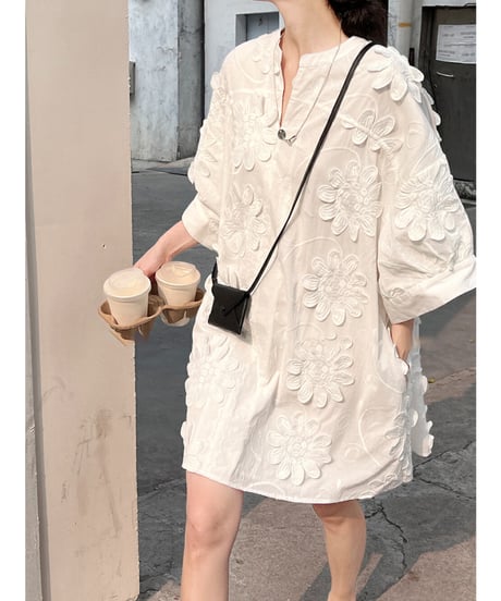 embroidered shirt dress　hm2941