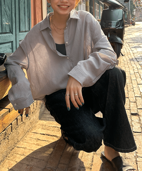 loose thin shirt / 2color　hm1444