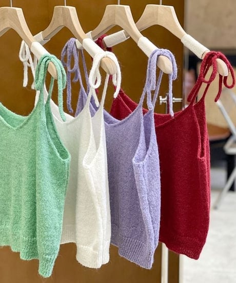 shoulder ribbon cami / 4color　hm2338
