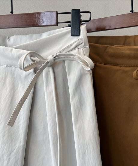 waist ribbon tuck wide pants / 3color　hm1716