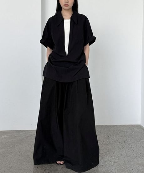 relax open collar shirt / 2color　hm2300