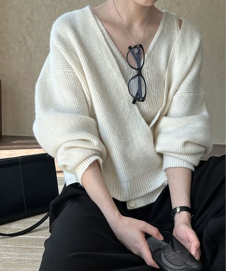 design knit top set / 2color　hm1824