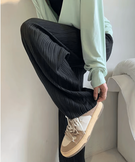 wave pleats pants / 3color　hm2290