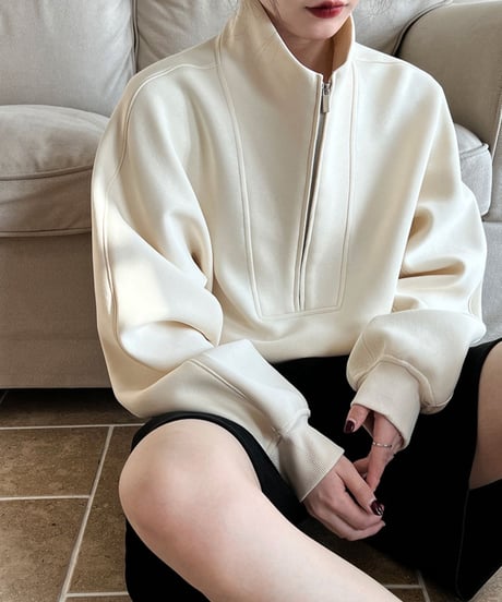 sweatshirt half zip pullover / 3color　hm1705