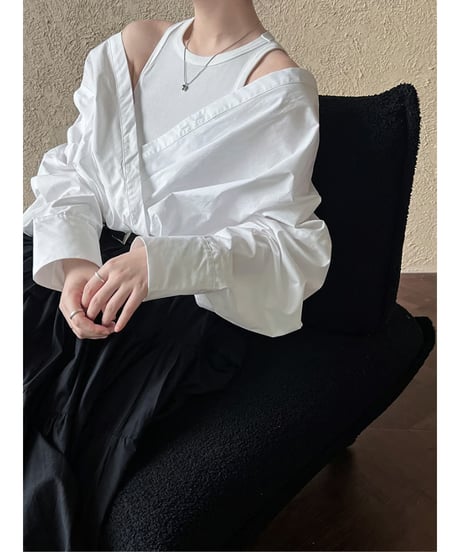 cross wrap shirt / 2color　hm2056