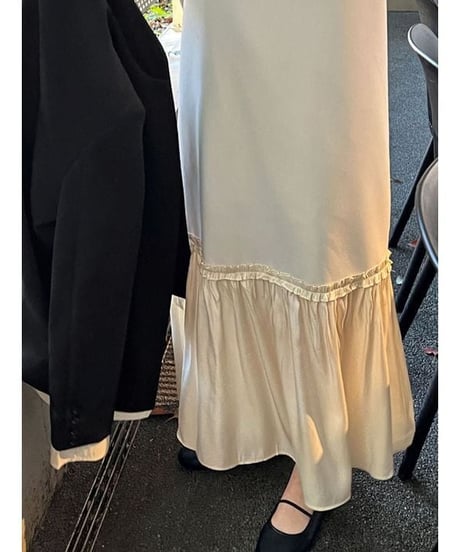 gather maxi dress / 2color　hm2329