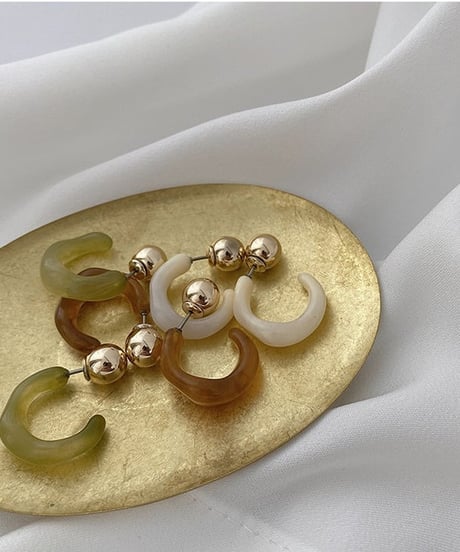 marble hoop pierce / 5color　hm2151