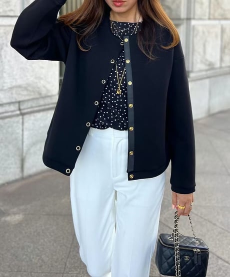 collarless short jacket / 3color　hm2602