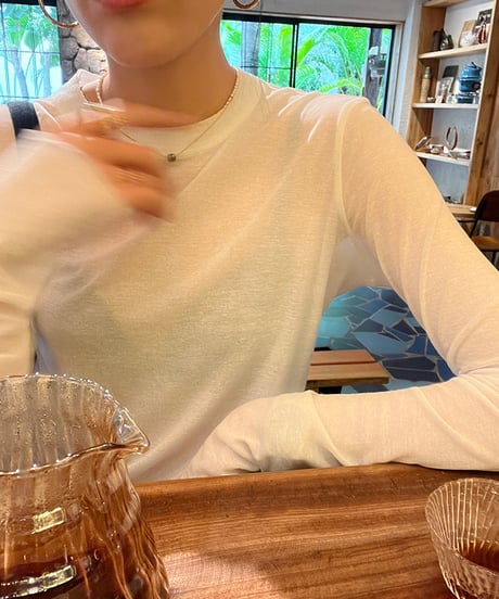 slim fit bottoming shirt / 2color　hm1037