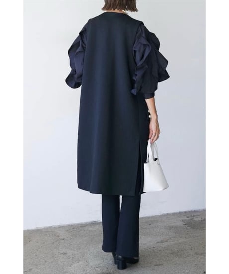 pearl pocket long gilet / 2color　hm2598