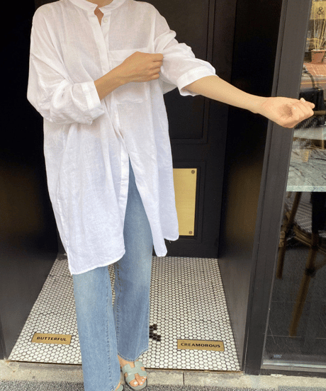 relaxed linen shirt　hm2939