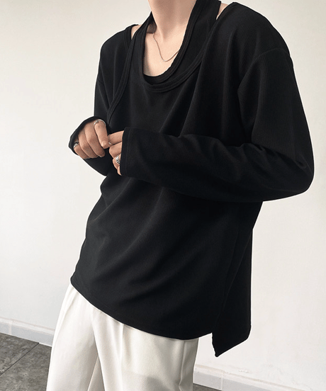 tank layered top / 2color　hm1735