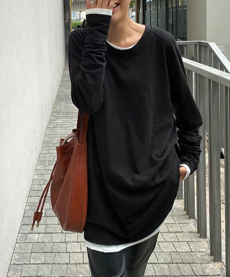 loose mid-length shirt / 2color　hm1016