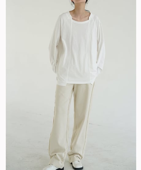 open neck long cutsew　hm2029
