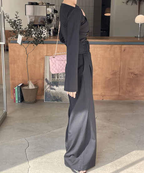 tuck wide slacks / 2color　hm2822