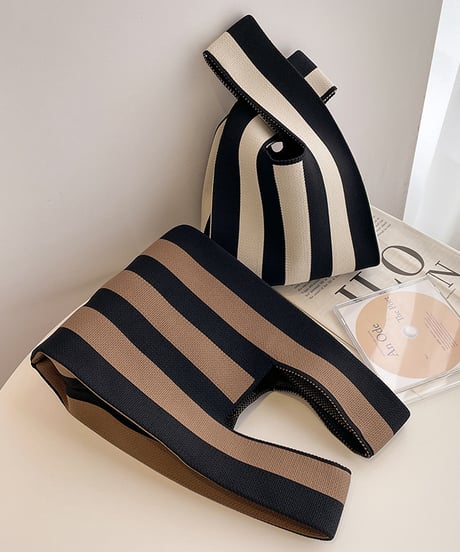 striped market bag / 2color　hm1336