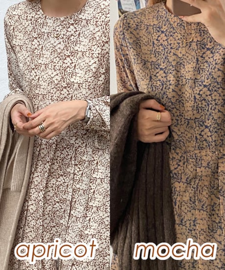retro flower long dress / 2color　hm1673