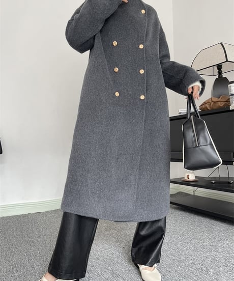 W-button long coat / 3color　hm1850