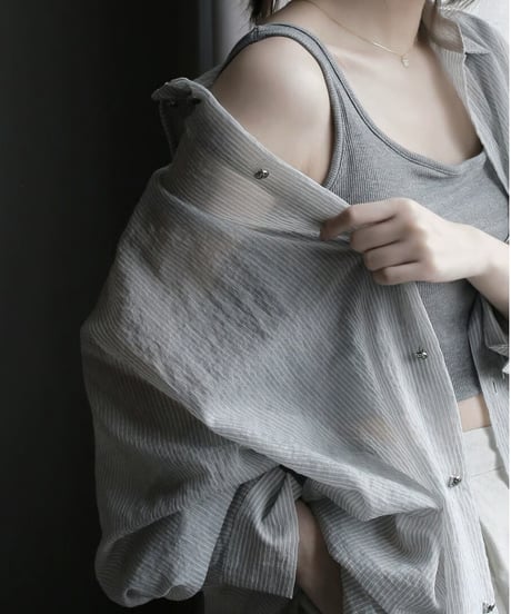lightweight pinstripe shirt / 2color　hm2540