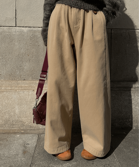 wide tuck pants / 2color　hm1128