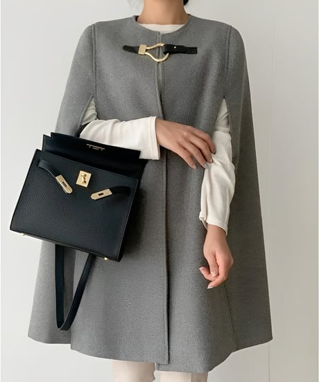 buckled cape coat / 2color　hm1814