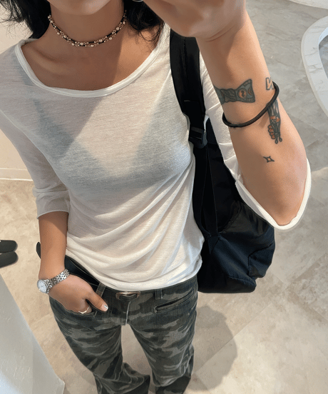 cotton sheer cut & sew / 2color　hm1382