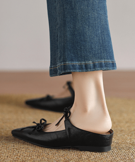ribbon pointed-toe mules / 3color　hm1436