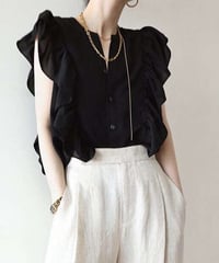 sleeveless frill blouse / 2color　hm1482