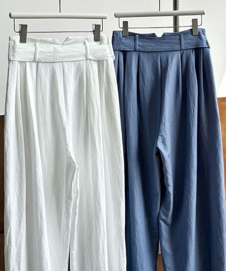 waist tie wide pants / 3color　hm2266