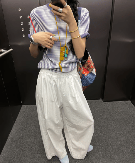relaxed border tee / 2color　hm2351