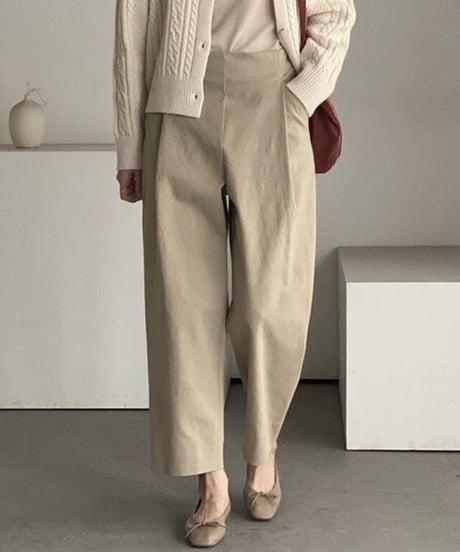cropped tuck pants / 4color　hm2271