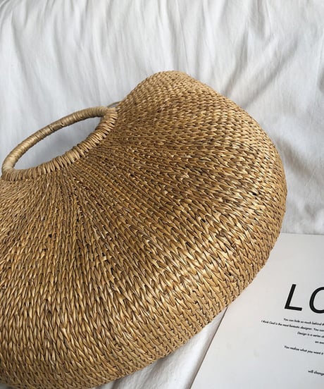 ribbon round basket bag　hm1592