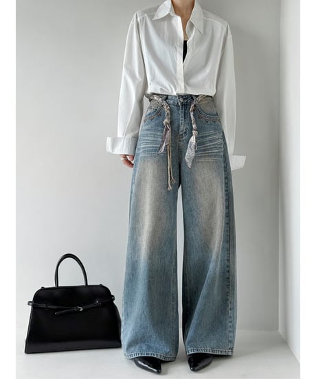 wide denim pants　hm2806