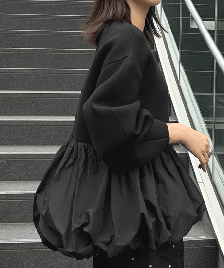peplum zip-up top / 2color　hm2646