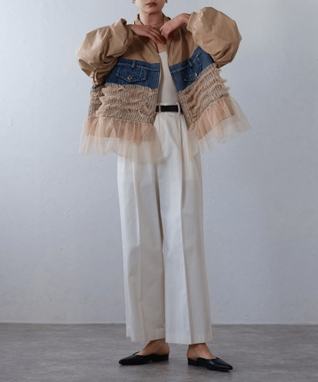 tulle mix blouson / 3color　hm2820