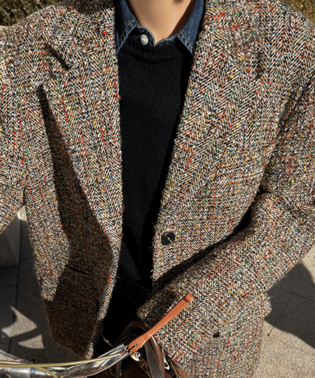 retro tweed jacket / 2color　hm1080