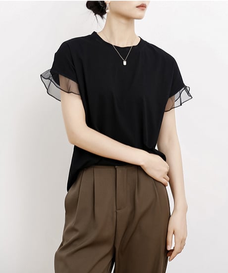 sheer sleeve top / 6color　hm2959