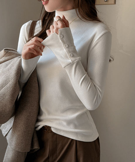 sleeve button knit / 6color　hm1823