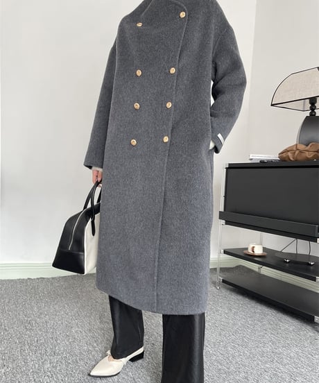 W-button long coat / 3color　hm1850