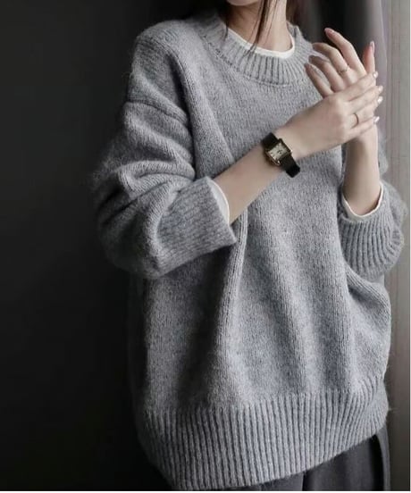 crew neck pullover knit / 3color　hm1838