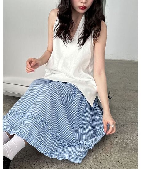 sleeveless v-neck top / 5color　hm2253