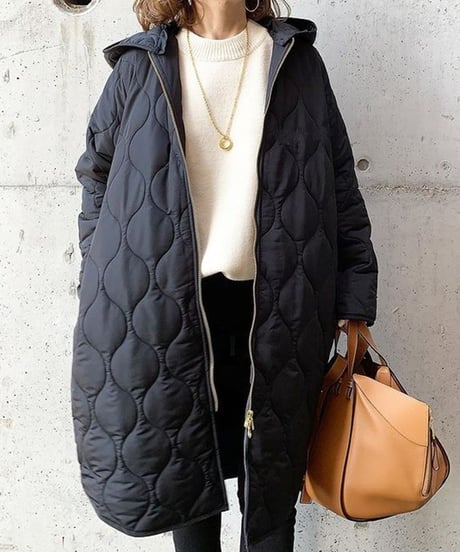 quilted hood coat / 4color　hm2684
