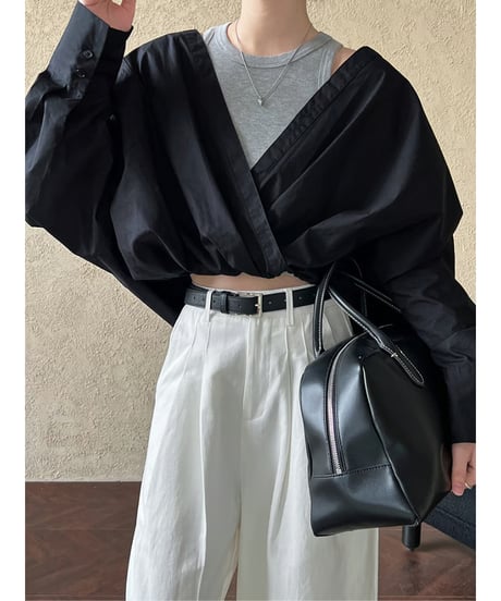 cross wrap shirt / 2color　hm2056