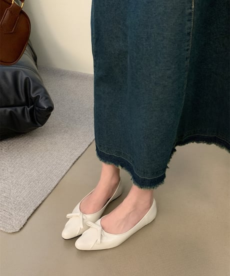 toe bow flats shoes / 3color　hm2117