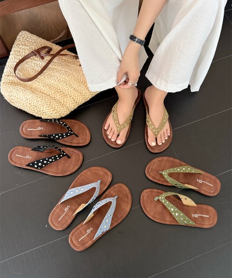 studs strap sandal / 4color　hm2259