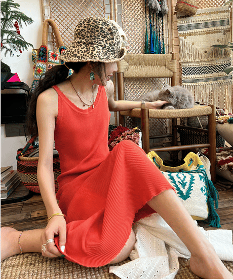 ribbed maxi dress / 2color　hm2349
